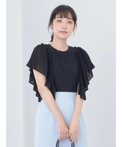 earth music&ecology（アースミュージックアンドエコロジー）の「ショルダーフリルリブプルオーバー（Tシャツ/カットソー・レディース・グリーン系その他3/ピンク/ブルー/オフホワイト/ブラック・FREE）」の20枚目の写真