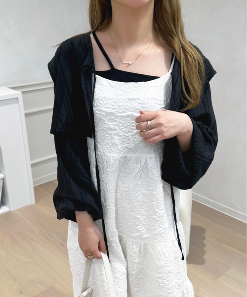 apres jour(アプレジュール)の「ふくれジャガードキャミワンピース【ZOZOTOWN限定アイテム】(ワンピース・レディース・ライトピンク/オフホワイト/ブラック・X-LARGE/フリー)」の4枚目の写真