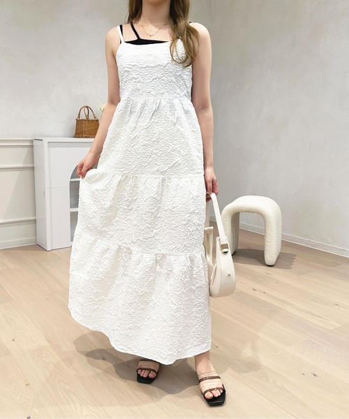 matumo unminou♥新品未使用 ふくれジャガードワンピース セール】ボリュームスリーブふくれジャガードワンピース[高身長