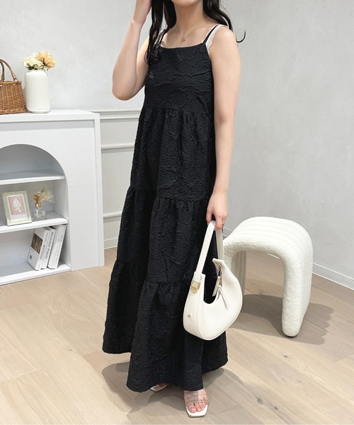 セール】ふくれジャガードキャミワンピース【ZOZOTOWN限定