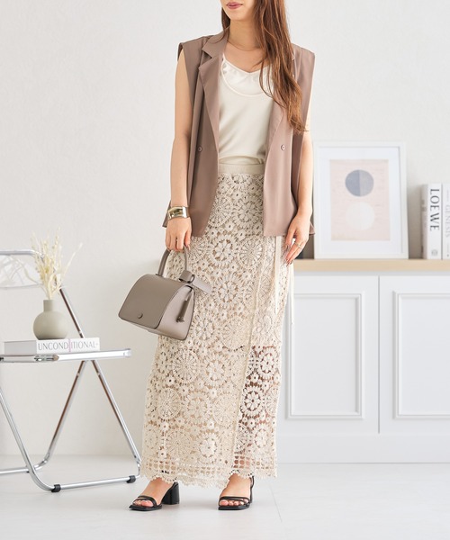 acro（アクロ）の「デザインキャミソール/AC3419（キャミソール・レディース・グレー/オレンジ/アイボリー・ﾌﾘ-）」の9枚目の写真