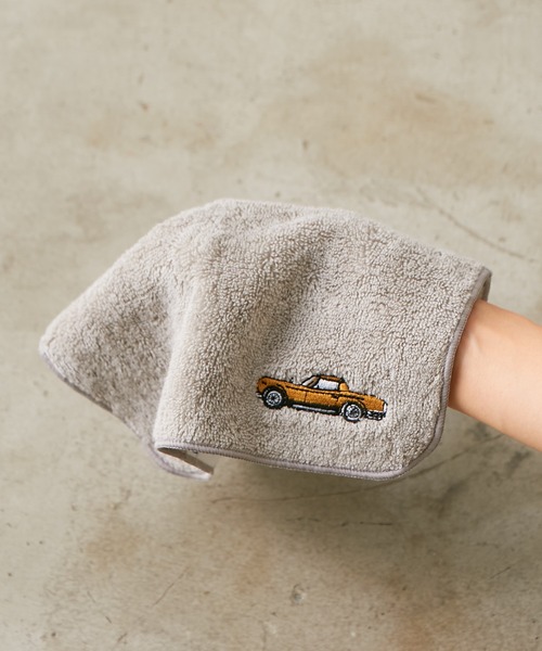 BIRTHDAY BAR（バースデイバー）の「刺繍タオルハンカチ VAN・COUPE（ハンカチ/ハンドタオル・レディース・グレー/ブラウン・フリー）」の2枚目の写真