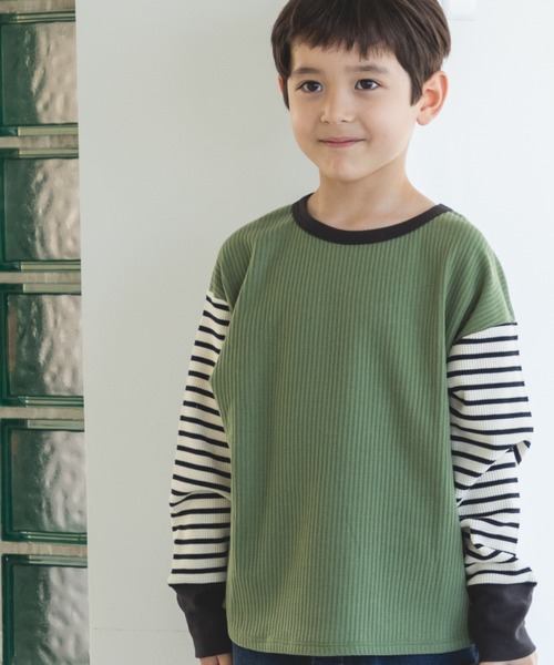 pairmanon（ペアマノン）の「アソート 長袖 ワッフル Tシャツ（Tシャツ/カットソー・キッズ・その他/グレー系その他2/グリーン系その他2/パープル系その他/ブラック系その他6/ダークブルー/ベージュ系その他/カーキ/グリーン系その他/グレー系その他/ライトベージュ/ブラウン系その他2/ブラウン系その他/ブルー系その他/アイボリー/ピンク/ブラック/グリーン系その他3/ブラック系その他2/ブルー系その他4・150/100/90/130/120/110/140）」の15枚目の写真