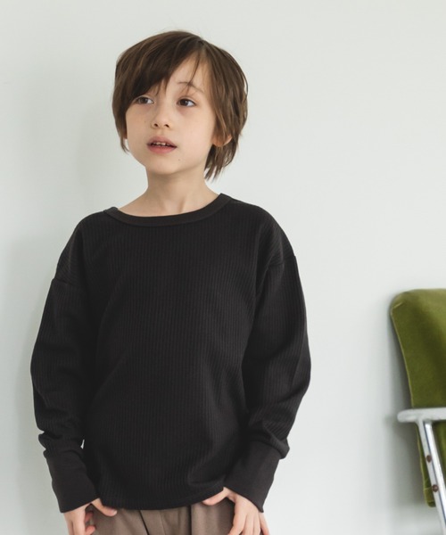 pairmanon（ペアマノン）の「アソート 長袖 ワッフル Tシャツ（Tシャツ/カットソー・キッズ・その他/グレー系その他2/グリーン系その他2/パープル系その他/ブラック系その他6/ダークブルー/ベージュ系その他/カーキ/グリーン系その他/グレー系その他/ライトベージュ/ブラウン系その他2/ブラウン系その他/ブルー系その他/アイボリー/ピンク/ブラック/グリーン系その他3/ブラック系その他2/ブルー系その他4・150/100/90/130/120/110/140）」の3枚目の写真