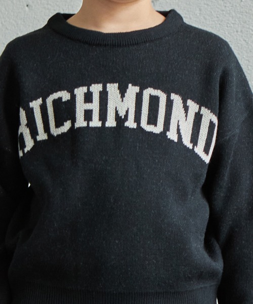 PAIRMANON STREET（ペアマノンストリート）の「【PAIRMANON STREET】カレッジロゴ ジャガード オーバーサイズ ニット（ニット/セーター・キッズ・ブラック/カーキ/ブルー系その他・L/M/S）」の4枚目の写真