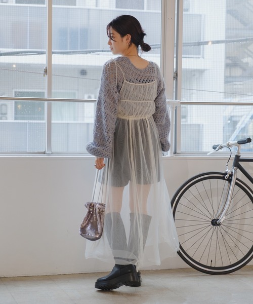 キッドモヘアラメクロップドニット 女子力UP】キッドモヘアラメクロップドニット | La boutique