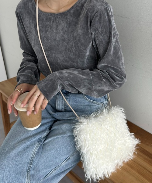 DISCOAT（ディスコート）の「カーリーファーミニショルダーバッグ（ショルダーバッグ・レディース・アイボリー/ベージュ・FREE）」の10枚目の写真