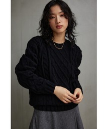 AZUL by moussy（アズールバイマウジー）の「シェニールケーブルニット（ニット/セーター・メンズ）」