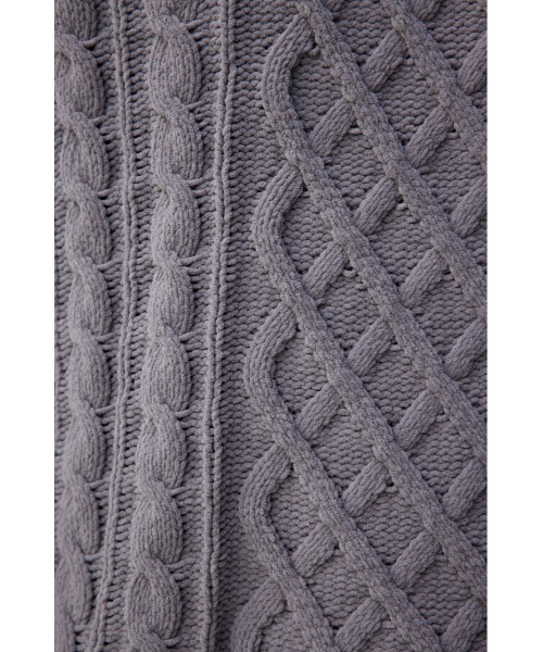 AZUL by moussy（アズールバイマウジー）の「シェニールケーブルニット（ニット/セーター・メンズ・グレー/アイボリー/レッド系その他/ベージュ/ブラック/ブルー・L-XL/S-M）」の12枚目の写真