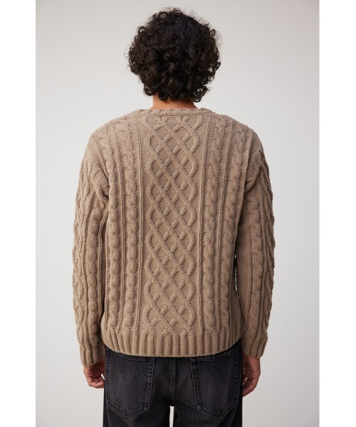 AZUL by moussy（アズールバイマウジー）の「シェニールケーブルニット（ニット/セーター・メンズ・グレー/アイボリー/レッド系その他/ベージュ/ブラック/ブルー・L-XL/S-M）」の19枚目の写真