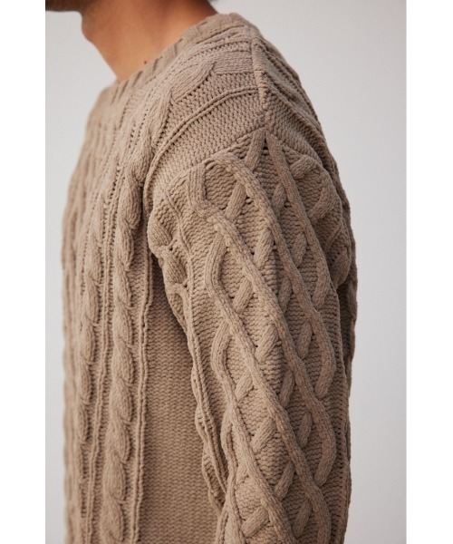 AZUL by moussy（アズールバイマウジー）の「シェニールケーブルニット（ニット/セーター・メンズ・グレー/アイボリー/レッド系その他/ベージュ/ブラック/ブルー・L-XL/S-M）」の21枚目の写真