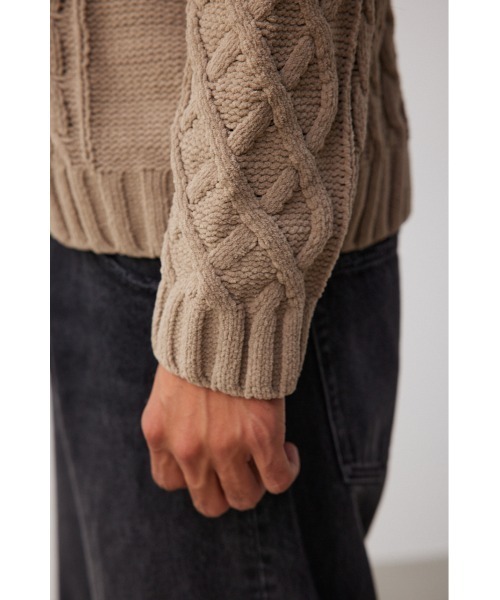 AZUL by moussy（アズールバイマウジー）の「シェニールケーブルニット