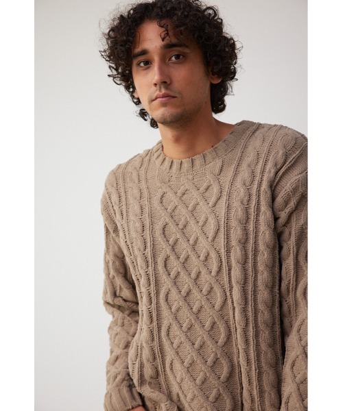 AZUL by moussy（アズールバイマウジー）の「シェニールケーブルニット