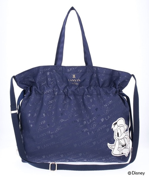 ...　レア　ランバンオンブルー　ドット　かごバッグ　ネイビー　美品 LANVIN en Bleu ランバン オン ブルー チェーン レディース かご