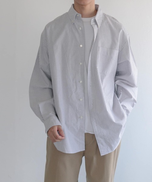 FORK&SPOON（フォークアンドスプーン）の「FORK&SPOON　オックスボタンダウンシャツ（シャツ/ブラウス・メンズ・ブラウン系その他/ブルー系その他/オフホワイト・4/5）」の2枚目の写真