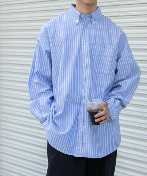 FORK&SPOON（フォークアンドスプーン）の「FORK&SPOON　オックスボタンダウンシャツ（シャツ/ブラウス・メンズ・ブラウン系その他/ブルー系その他/オフホワイト・4/5）」の3枚目の写真