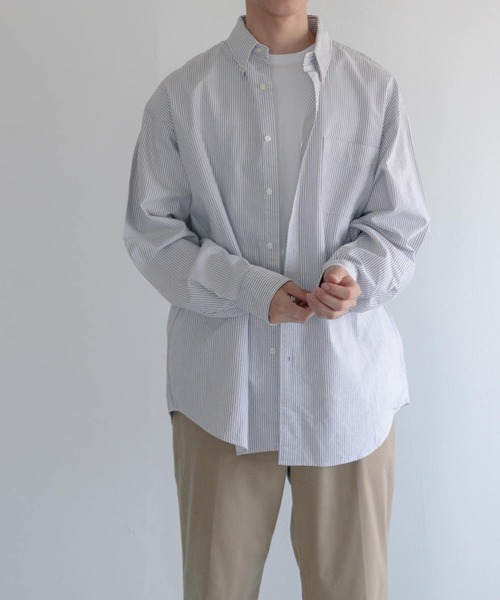 FORK&SPOON（フォークアンドスプーン）の「FORK&SPOON　オックスボタンダウンシャツ（シャツ/ブラウス・メンズ・ブラウン系その他/ブルー系その他/オフホワイト・4/5）」の8枚目の写真