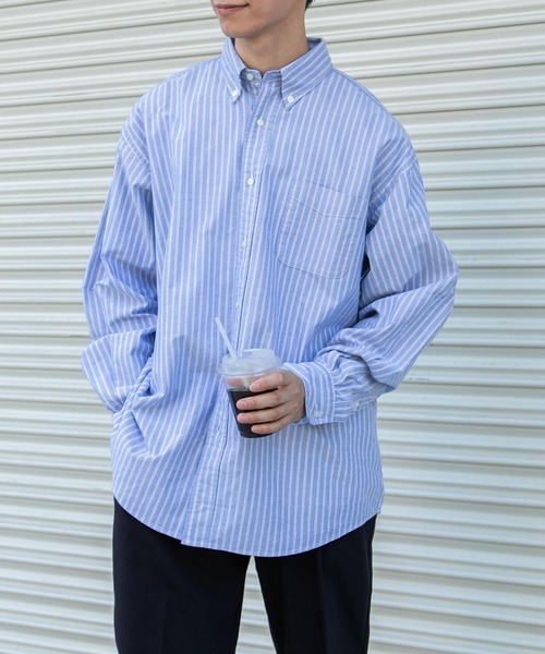 FORK&SPOON（フォークアンドスプーン）の「FORK&SPOON　オックスボタンダウンシャツ（シャツ/ブラウス・メンズ・ブラウン系その他/ブルー系その他/オフホワイト・4/5）」の16枚目の写真