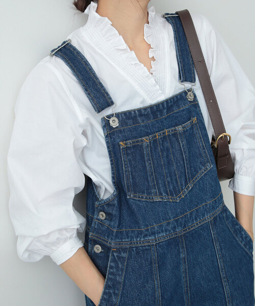 SLOBE IENA（スローブイエナ）の「《追加》Vネックスタンドフリルブラウス（シャツ/ブラウス・レディース・ホワイト/ブラック系その他・FREE）」の8枚目の写真