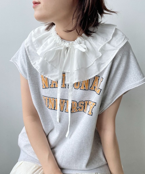 LOWRYS FARM（ローリーズファーム）の「フリルツケエリ　975378（付け襟・レディース・アイボリー/ブラック・FREE）」の3枚目の写真