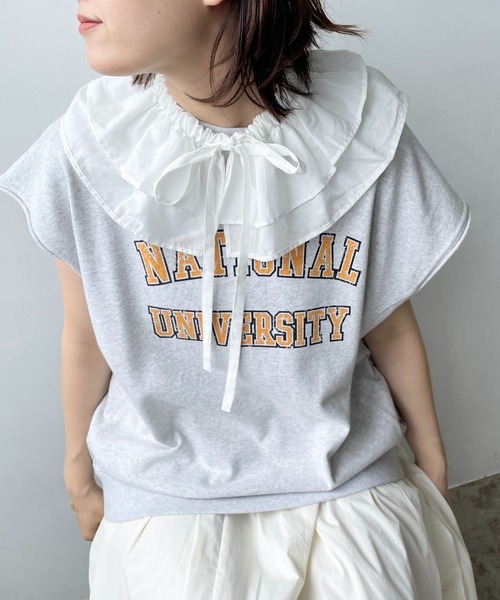 LOWRYS FARM（ローリーズファーム）の「フリルツケエリ　975378（付け襟・レディース・アイボリー/ブラック・FREE）」の4枚目の写真