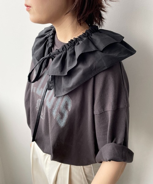 LOWRYS FARM（ローリーズファーム）の「フリルツケエリ　975378（付け襟・レディース・アイボリー/ブラック・FREE）」の5枚目の写真