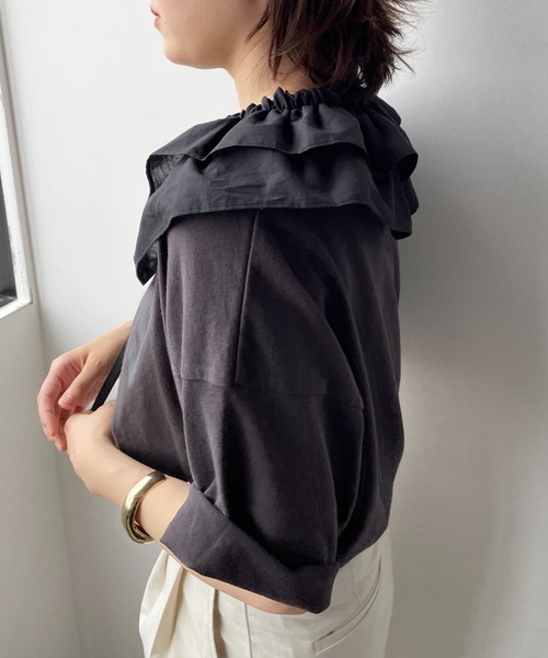 LOWRYS FARM（ローリーズファーム）の「フリルツケエリ　975378（付け襟・レディース・アイボリー/ブラック・FREE）」の6枚目の写真