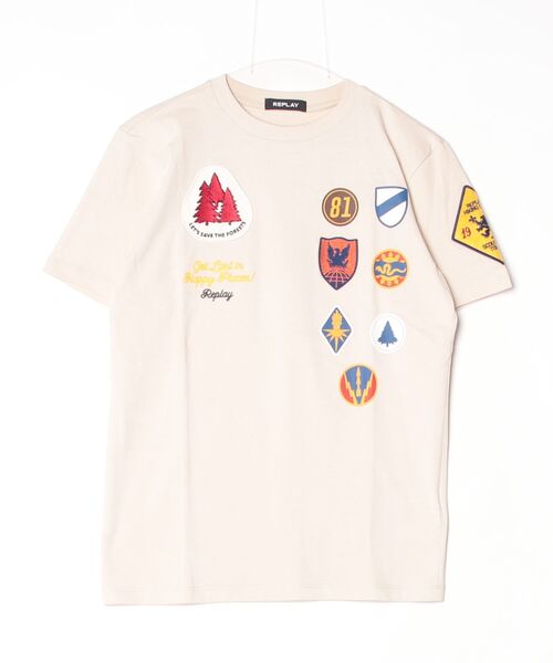 REPLAY(リプレイ)の「オープンエンドハンドドライジャージーTシャツ(Tシャツ/カットソー・メンズ・ブラウン/ライトグレー/ブラック・X-LARGE/SMALL/MEDIUM/LARGE/XX-LARGE)」の1枚目の写真