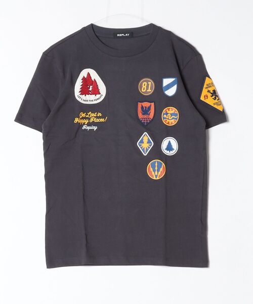 REPLAY(リプレイ)の「オープンエンドハンドドライジャージーTシャツ(Tシャツ/カットソー・メンズ・ブラウン/ライトグレー/ブラック・X-LARGE/SMALL/MEDIUM/LARGE/XX-LARGE)」の2枚目の写真