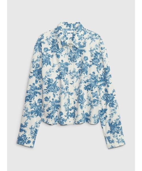 GAP(ギャップ)の「Gap × Loveshackfancy オーガニックコットン100% クロップドシャツ(シャツ/ブラウス・レディース・ブルー/ピンク・S/M/XXS/XS/L)」の4枚目の写真