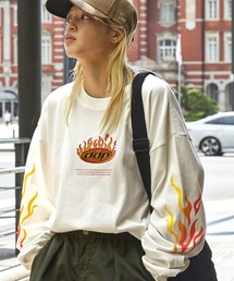 ddp | DDP/ディーディーピー 別注 サークルロゴ刺繍 ヘビーウェイト ビッグシルエット長袖Tシャツ(Tシャツ/カットソー)