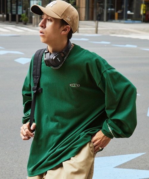 ddp（ディーディーピー）の「DDP/ディーディーピー 別注 サークルロゴ刺繍 ヘビーウェイト ビッグシルエット長袖Tシャツ（Tシャツ/カットソー・メンズ・ブラック系1/グレー系1/ブラック系2/グリーン系1/ホワイト系1/ホワイト系2・M/L）」の11枚目の写真