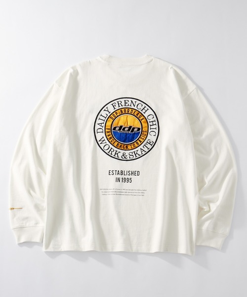 ddp（ディーディーピー）の「DDP/ディーディーピー 別注 サークルロゴ刺繍 ヘビーウェイト ビッグシルエット長袖Tシャツ（Tシャツ/カットソー・メンズ・ブラック系1/グレー系1/ブラック系2/グリーン系1/ホワイト系1/ホワイト系2・M/L）」の17枚目の写真