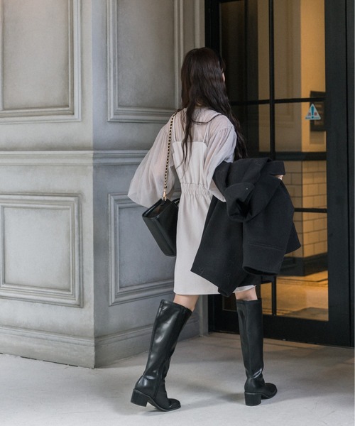 OLIVE des OLIVE(オリーブデオリーブ)の「littleorunチュールドッキングワンピース 1032180040(ドレス・レディース・ブラック/ライトグレー・FREE)」の14枚目の写真