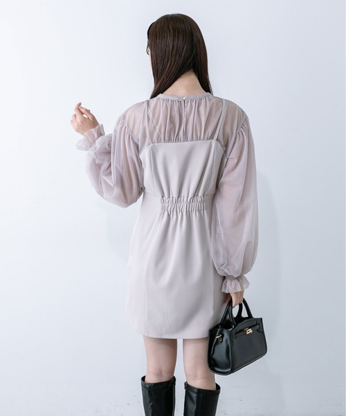 OLIVE des OLIVE(オリーブデオリーブ)の「littleorunチュールドッキングワンピース 1032180040(ドレス・レディース・ブラック/ライトグレー・FREE)」の20枚目の写真