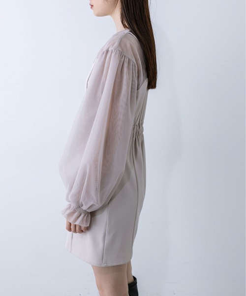 OLIVE des OLIVE(オリーブデオリーブ)の「littleorunチュールドッキングワンピース 1032180040(ドレス・レディース・ブラック/ライトグレー・FREE)」の22枚目の写真
