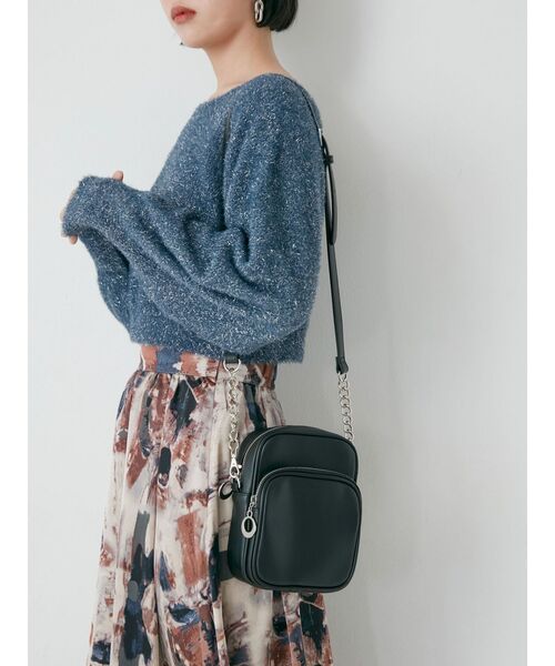 MURUA(ムルーア)の「ミニスクエアバッグ(ショルダーバッグ・レディース・ブラック・FREE)」の3枚目の写真