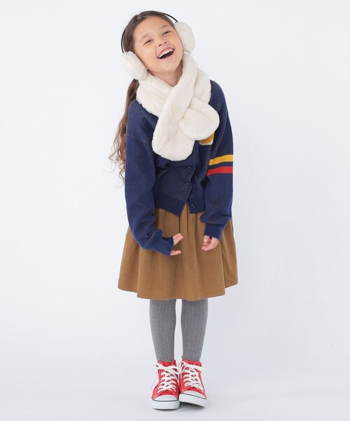 SHIPS(シップス)の「SHIPS KIDS:フェイクファー マフラー(マフラー・キッズ・ピンク/グレー系/オフホワイト・ONE SIZE)」の9枚目の写真