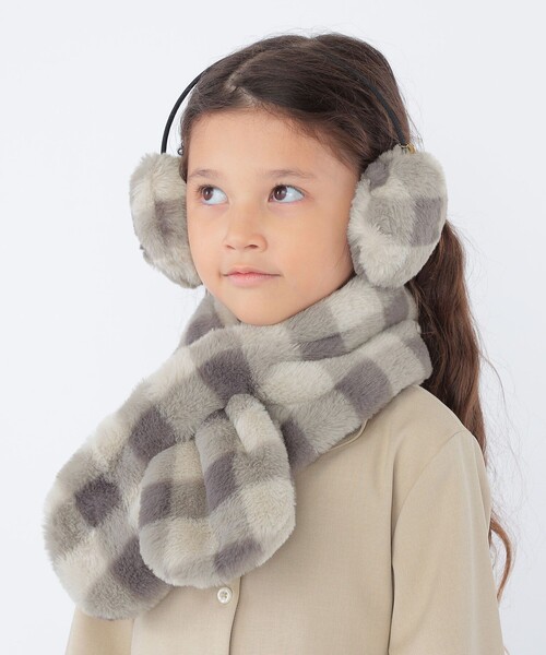 SHIPS(シップス)の「SHIPS KIDS:フェイクファー マフラー(マフラー・キッズ・ピンク/グレー系/オフホワイト・ONE SIZE)」の11枚目の写真