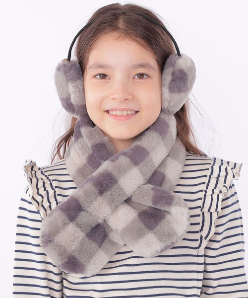 SHIPS(シップス)の「SHIPS KIDS:フェイクファー マフラー(マフラー・キッズ・ピンク/グレー系/オフホワイト・ONE SIZE)」の12枚目の写真