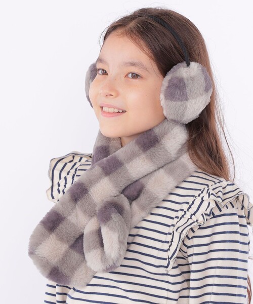 SHIPS(シップス)の「SHIPS KIDS:フェイクファー マフラー(マフラー・キッズ・ピンク/グレー系/オフホワイト・ONE SIZE)」の13枚目の写真
