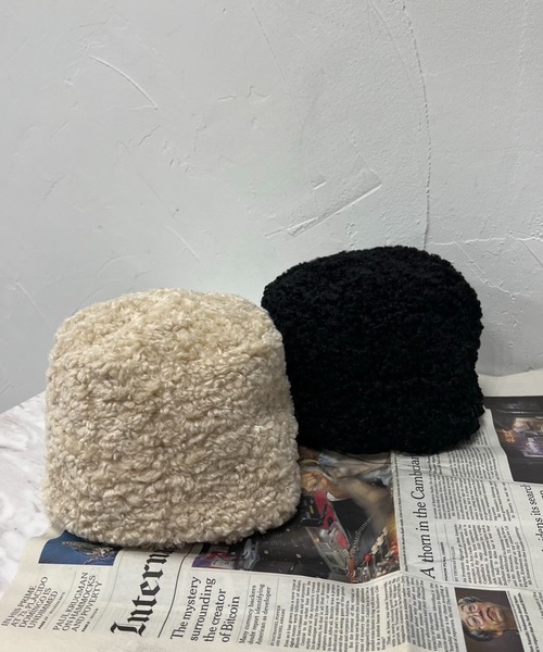 VICKY(ビッキー)の「【KOREAN ITEM】ボアバケットハット(ハット・レディース・ベージュ/ブラック・FREE)」の6枚目の写真