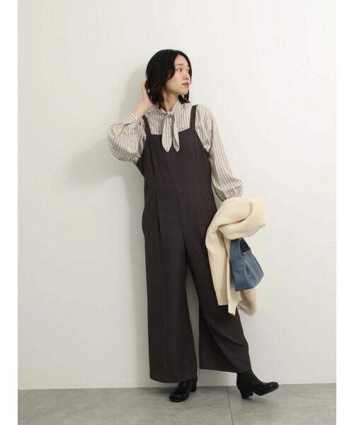 Samansa Mos2 blue（サマンサモスモスブルー）の「ストライプボウタイブラウス（シャツ/ブラウス・レディース・ベージュ/キナリ/ブラック・F）」の20枚目の写真