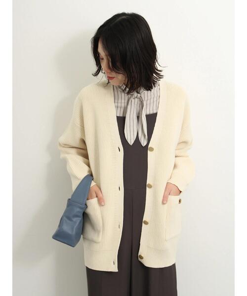 Samansa Mos2 blue（サマンサモスモスブルー）の「ストライプボウタイブラウス（シャツ/ブラウス・レディース・ベージュ/キナリ/ブラック・F）」の22枚目の写真