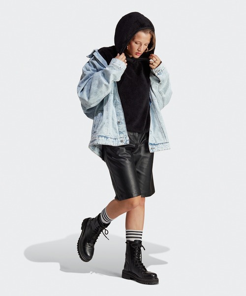 adidas（アディダス）の「エッセンシャルズ+ フラッフィー テディパーカー / アディダス adidas（パーカー・レディース・ブラック/ホワイト・MEDIUM/SMALL/LARGE）」の6枚目の写真