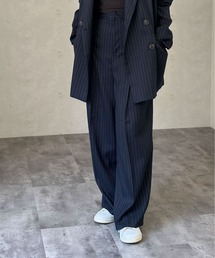 ピンストライプワイドタックパンツ