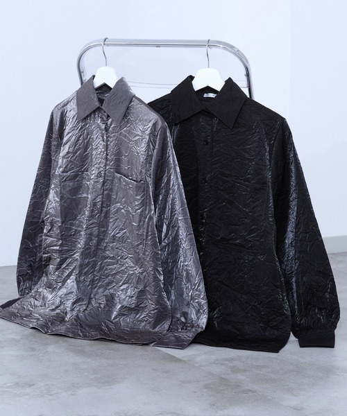 Ellno de Mavie(エルノデメヴィ)の「メタリックルーズシャツ/SET UP対応(シャツ/ブラウス・レディース・ブラック/シルバー・FREE)」の19枚目の写真