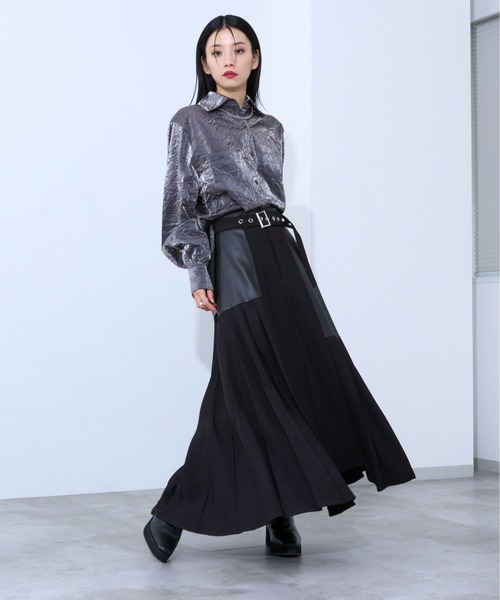 Ellno de Mavie(エルノデメヴィ)の「メタリックルーズシャツ/SET UP対応(シャツ/ブラウス・レディース・ブラック/シルバー・FREE)」の17枚目の写真