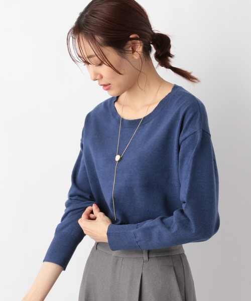 ⭐︎美品⭐︎ダニエラグレジス カシミア ボートネックニット ネイビー GLOBAL WORK（グローバルワーク）の「なめらかニットボートネック