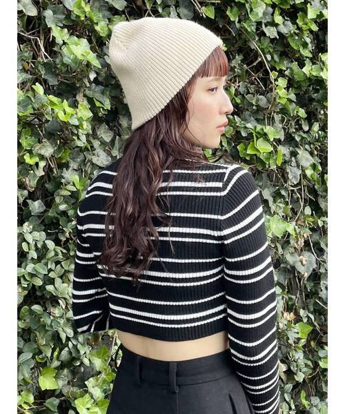 MURUA（ムルーア）の「クロップトメランジニット（ニット/セーター・レディース・レッド/ブルー/ダークグレー/その他1/その他・FREE）」の7枚目の写真